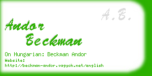 andor beckman business card